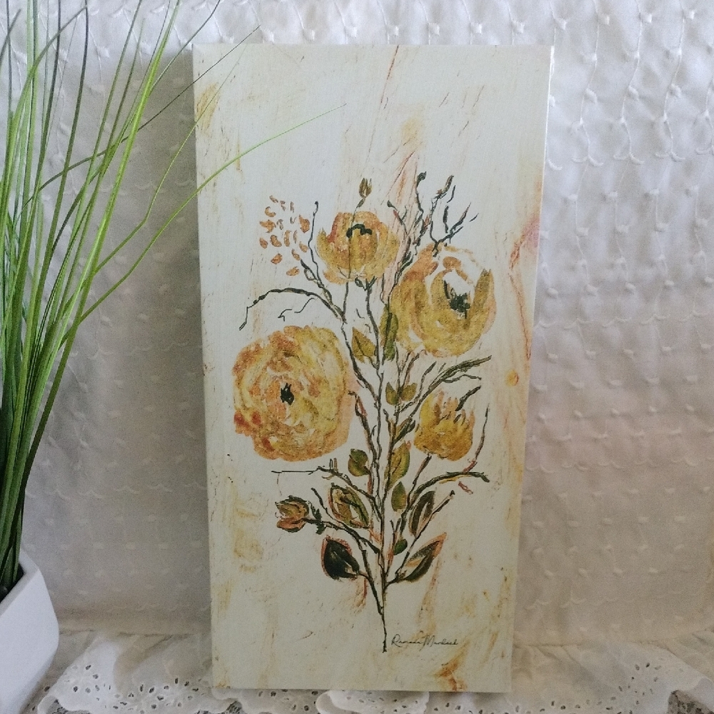 ⚜️ Hobby Lobby Floral Canvas Wall Decor - 8x16